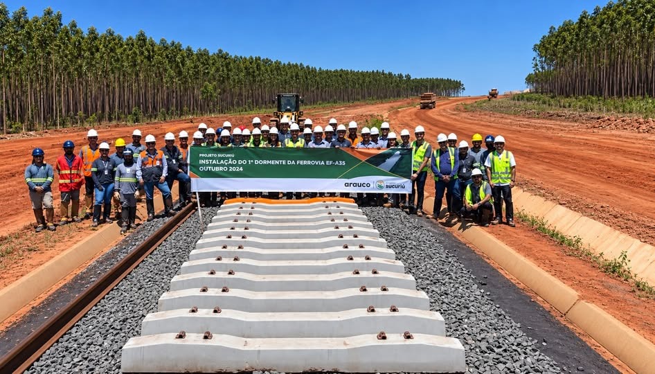 Arauco instala 95 mil dormentes em ferrovia de R$ 2,4 bilhões para escoar celulose
