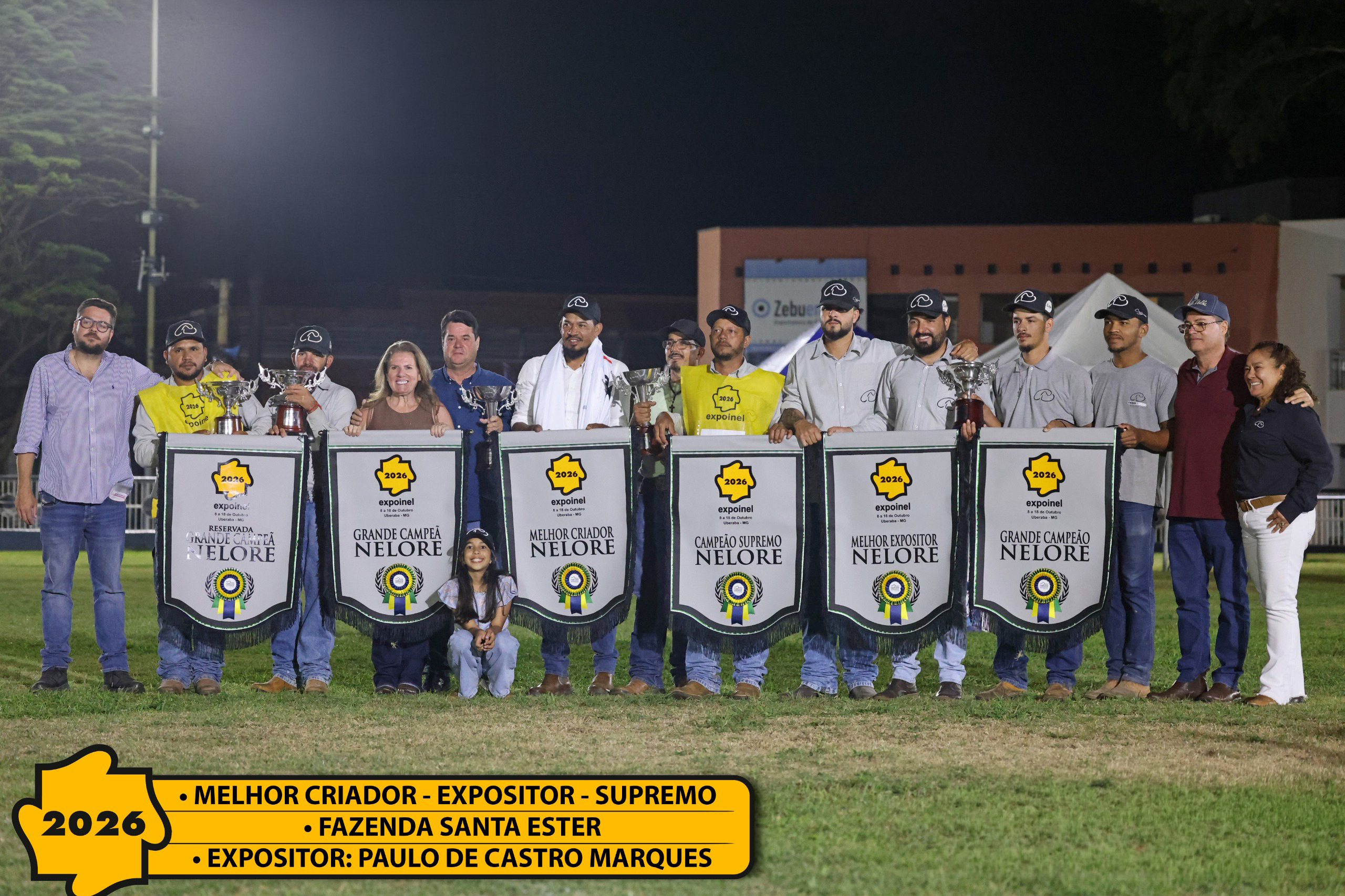 Dois filhos de Viatina 19 FIV Mara Móveis, da Casa Branca, são os Grandes Campões Nelore da Expoinel, em Uberaba 