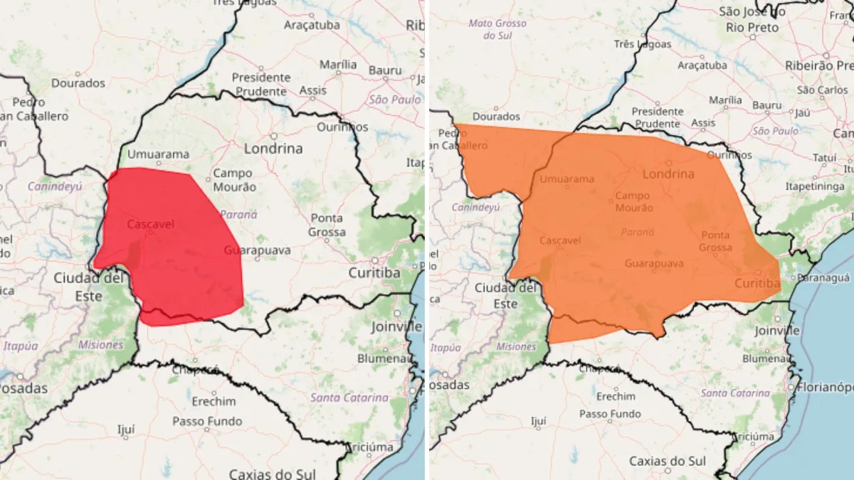 Alerta vermelho para tempestades prevê ventos acima de 100 km/h no domingo de eleição; veja onde